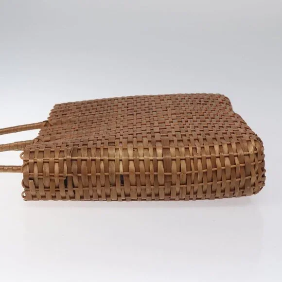 FENDI Straw Hand Bag Raffia Brown Auth mr1096